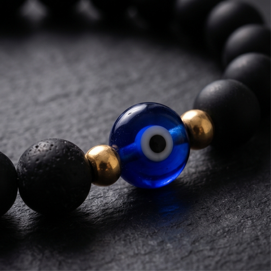 Pulsera Ónix + Ojo Turco – Protección y Energía 💙